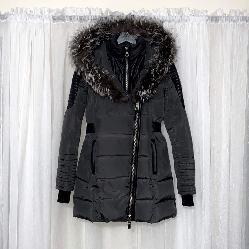 NICOLE BENISTI Down Jacket Genuine Fur Trim